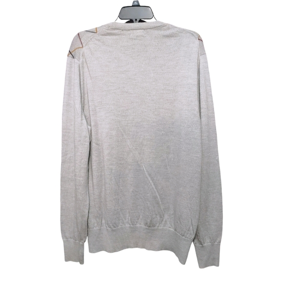 Brooks Brothers Gray Wool Diamond Stitch Crew Neck Sweater Mens Size Large L - Picture 2 of 8